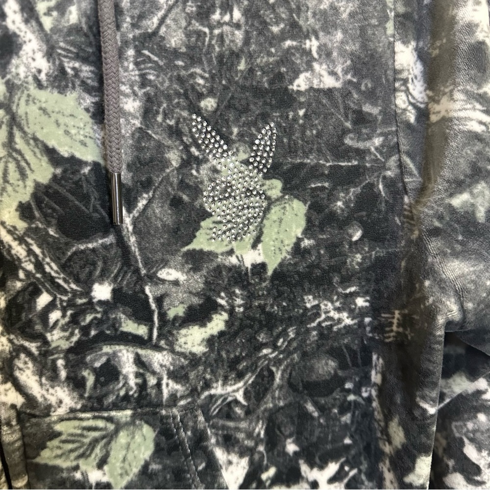 Sold PLAYBOY Camo Blinged Velour Hoodie - Picture 9 of 12